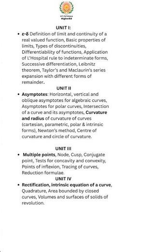 KUK Mathematics Syllabus 2026 | Calculus | Unit 1-4 | NEP Updated ✅