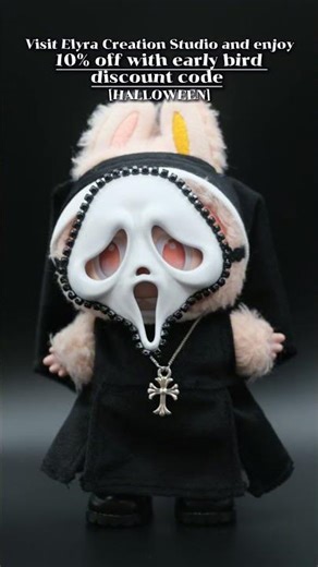 Labubu Halloween Outfit – The Nun Mask Edition👻👁️