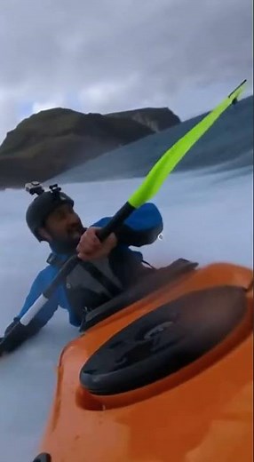 Kayaker Takes On HUGE Ocean Waves — Screaming With Pure Adrenaline 🌊🔥😱