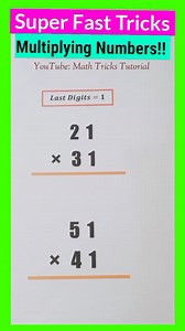 Super Fast Tricks: Multiplying Numbers that you should know!! | Math Tricks Tutorial Follow & Like our Page for MORE Tricks Videos! ⭐ Facebook: Math Tricks Tutorial https://www.facebook.com/MathTricksTutorial ⭐ Facebook Group: Math Tricks Tutorial https://www.facebook.com/groups/851236926077371/?ref=share_group_link ⭐ YouTube: Math Tricks Tutorial https://www.youtube.com/@MathTricksTutorial ⭐ Instagram: Math Tricks Tutorial https://www.instagram.com/math_tricks_tutorial/ ⭐ TikTok: Math Tricks Tu