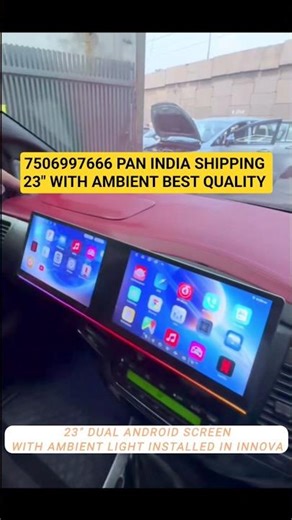23" DUAL BIG SCREEN CAR ANDROID WITH AMBIENT INNOVA #car #bigscreen #android #dualscreen #shortvideo