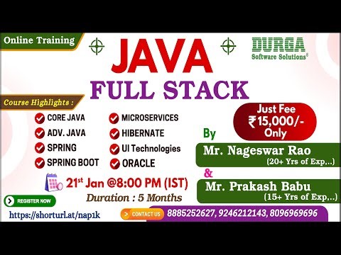 JAVA FULL STACK Online Training @ DURGASOFT