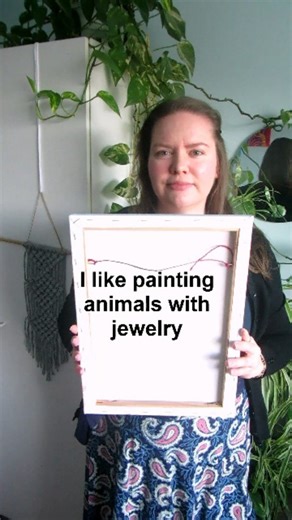 Ivy Lily Creative | Art & ASMR on Instagram: "Acrylic painting on canvas about temperate forest animals. Reed deer with a string of rowanberries stuck to its antlers. #artreveal #acrylicpainting #autumn #deer #animalart"