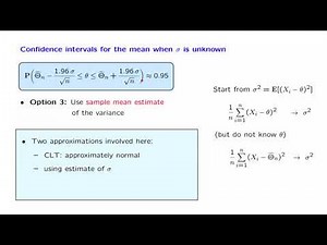 L20.7 Confidence Intervals for the Mean, When the Variance is Unknown