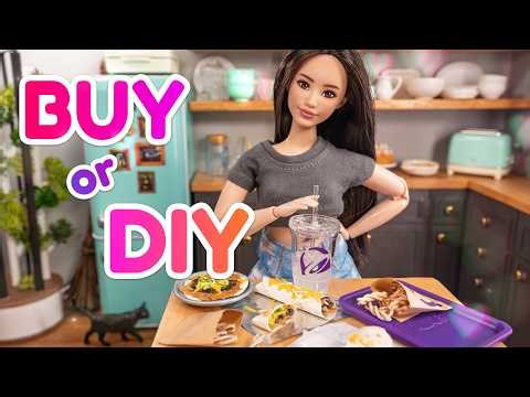 Versus: DIY Paper Doll Food Vs Make It Mini Taco Bell | Paper Crafts for Barbie