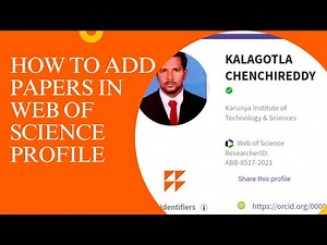 how to add paper in web of science profile
