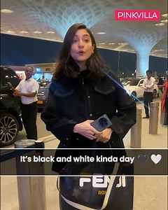 Anushka Sharma rocking the 'Panda Chic' look at the airport! 🐼✈️ Black and white vibes on point—because why blend in when you can stand out in adorable monochrome perfection? 🖤 #anushkasharma #ootd #bollywood #pinkvilla | PinkVilla