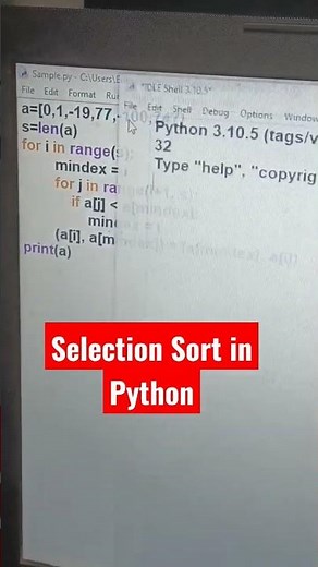 Selection Sort in Python | Shorts