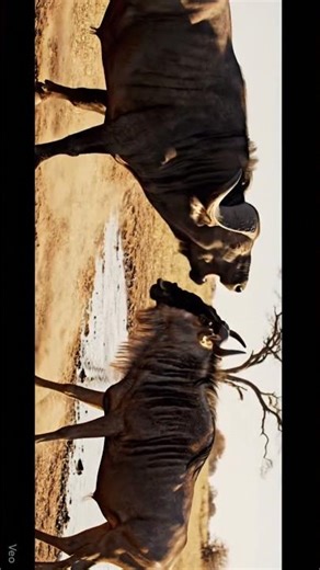 Wildebeest vs cape Buffalo