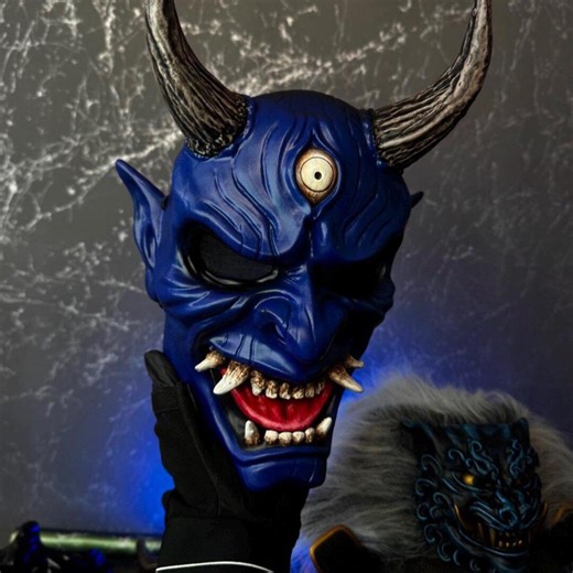Blue DBD Oni mask Resin for cosplay, Halloween costume