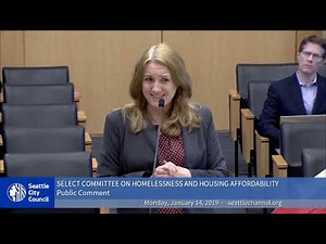 Seattle City Council Select Committee on Homelessness & Housing Affordability 1/14/2019