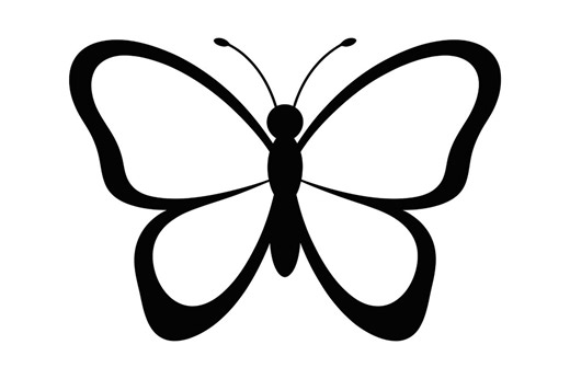 Butterfly Svg, Simple Butterfly Outline, Butterfly Clipart Design, Minimal , Butterfly Silhouette Cut File, Laser Cut Clipart Download - Etsy