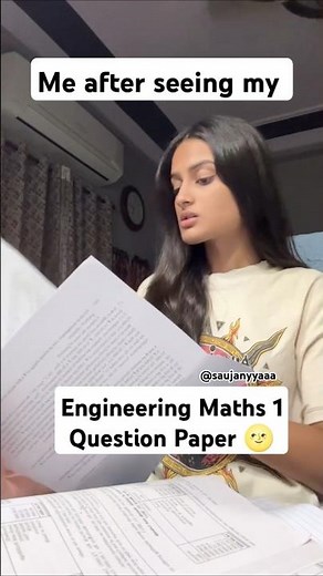 Me after seeing Engineering Mathematics 1 Questions Paper 🌝 #shorts #engineering #college #exam