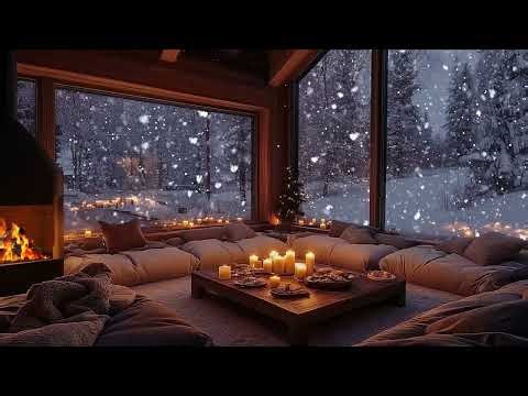 Calm Winter Night: Soft Piano and Fireplace Sounds in a Cozy Room for Deep Sleep and Relaxation