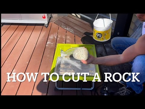 How to cut a rock in half instructions using a wet saw￼