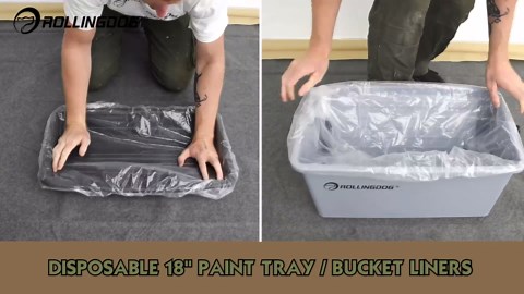 ROLLINGDOG Exclusive Paint Bucket Liners - for Use with ROLLINGDOG 18 Inch Paint Roller Kit (Pack of 5)