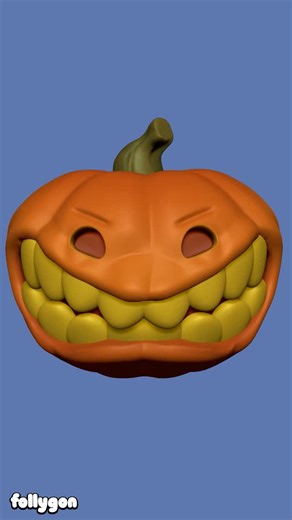 Follygon on Instagram: "Why carve a real pumpkin when you can sculpt one in ZBrush? Daily Sculpt 141 Sculptober 2025, Day 26"