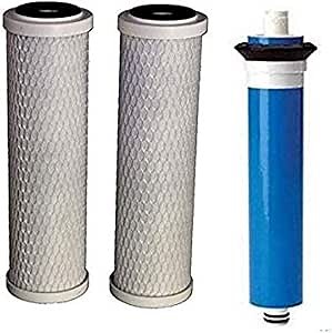 CFS – 3 Pack Water Filter Set Includes Carbon Filter Cartridges and Membrane Compatible with GE FX12P, FX12M, GXRM10RBL Models – Whole House Replacement Reverse Osmosis Filtration System