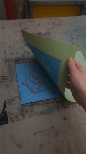 Lino Printmaking of my Splatoon character Sapphire