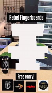20 reactions | Fingerboard contest this Saturday at Queens Court Food Court! Join us from 1-5pm for an epic event 亮 | Rebel Fingerboards | Facebook