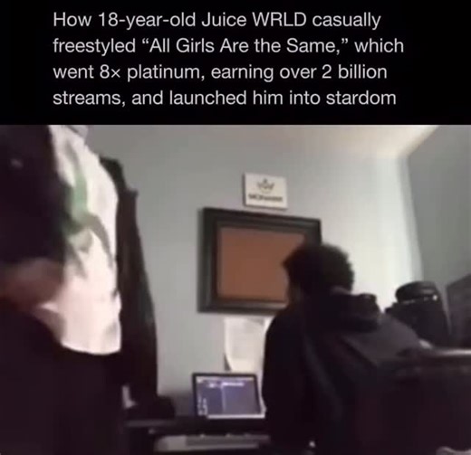LIVEDIT® on Instagram: "18 year old Juice WRLD freestyling what becomes one of his breakout songs, “All Girls Are the Same,” inside a small studio. Even though he wasn’t in the room, teenage producer Nick Mira built the beat remotely the blueprint for what would become a career defining song. What started as a simple freestyle transformed into the official track, eventually becoming the lead single for Juice WRLD’s debut album Goodbye & Good Riddance. Any time I see this video it just feels like