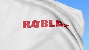 Waving flag with Roblox logo. Seamles loop 4K editorial animation