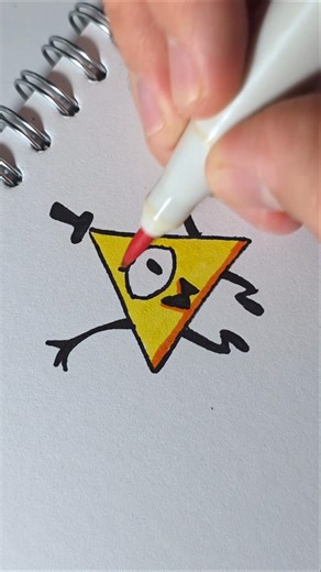 How to draw cute Bill Cipher 💛 #billcipher #howtodraw #gravityfalls #romka