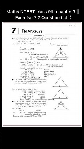 Maths NCERT class 9th chapter 7 || Exercise 7.2 Question (all )