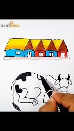 41K views · 287 reactions | Amazing Drawing Ideas  Easy Drawing For Beginners 殺 #house #cow #animal #RongPencil #Drawing #Draw #art #easydrawing #cute #beautiful #artvideo | Rong Pencil | Facebook
