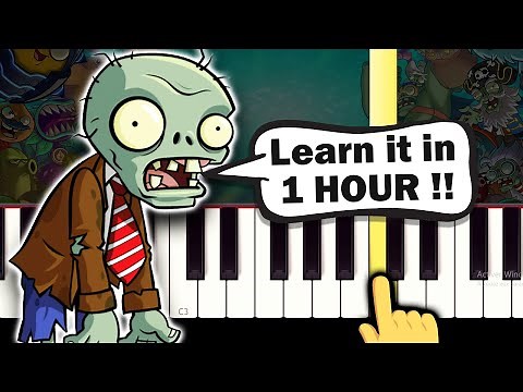 Plants vs Zombies - Grasswalk - EASY Piano tutorial