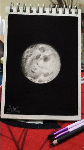 How To Draw A Full Moon charcoal drawing easy