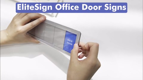 Office Door Sign With Adjustable Stand, 6 Options Privacy Slider Do Not Disturb, Please Knock, In A Meeting, Out Of Office, Working Remotely, Back Soon, Black 10x3.15 Inch With 3 Stickers