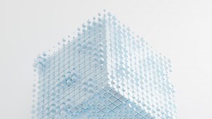 Abstract cube shape, cube geometry, 3d rendering.