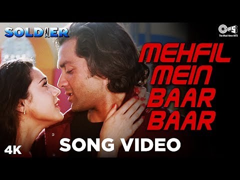 Mehfil Mein Baar Baar | Soldier | Bobby Deol | Preity Zinta | Kumar Sanu | Alka Yagnik | 90s Hits