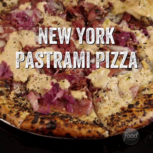 792K views · 13K shares | Pastrami Pizza with Everything Bagel Crust (from Speedy Romeo in NYC) | Food Network | Facebook