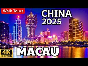 4K HDR Night Walking Tours in Macau,China April 2025