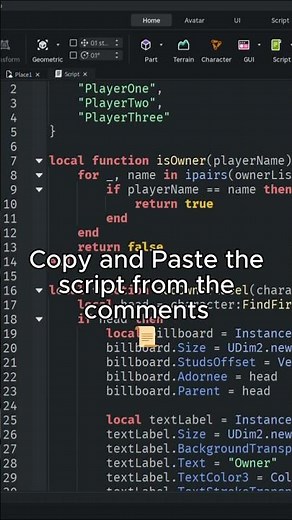 ⭐ How to make a Owner Title in Roblox Studio ⭐ #roblox #coding #shorts #viral #trending #tutorial