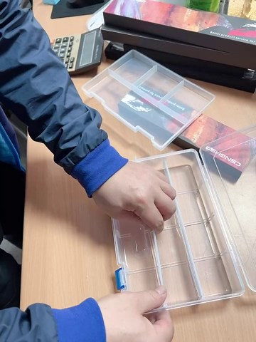 Craft Storage Storage Organizer Container, Clear, Large, Double Layer with Latch Lid, 1 Piece, for Office School Supplies & Fishing Tackle Beads Diamond Painting Storage