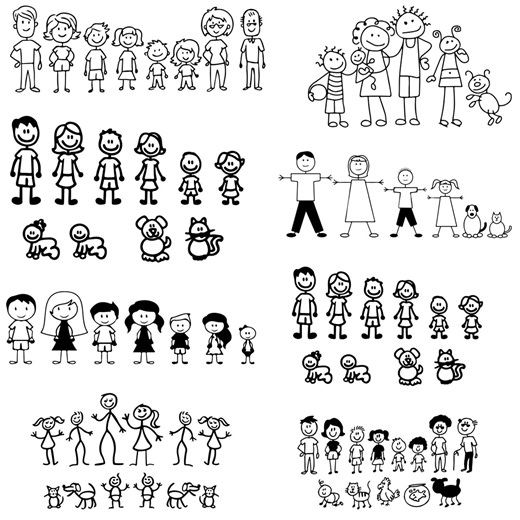Stick Family Svg Bundle, Family Car Decal Svg, Mom Dad Kids Svg, Stick Figure Svg, Family Clipart Png, Cute Family Svg for Cricut Silhouette - Etsy