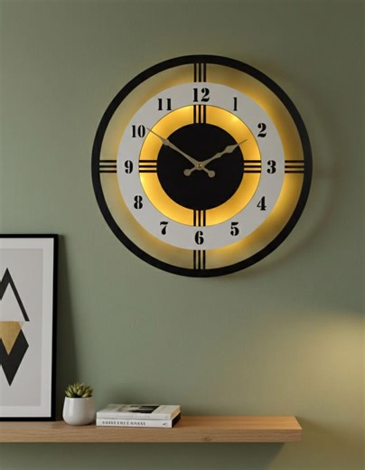 Personalized 3D Layered Acrylic Clock, Black White LED Decor, Silent Mechanism, Modern Home Art - Etsy