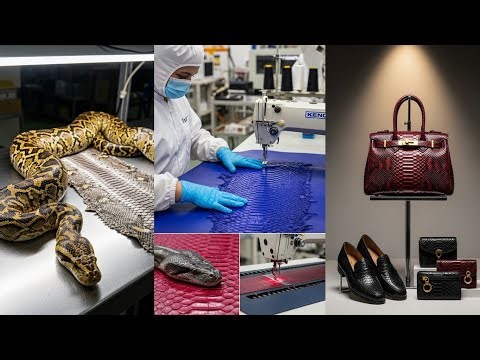 Inside Python Leather Factory – How Snake Skin Becomes $50,000 Luxury Bags & Jackets | Full Process