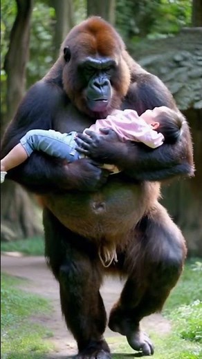 Heartwarming Bond: Gorilla Shows Love for Human Baby