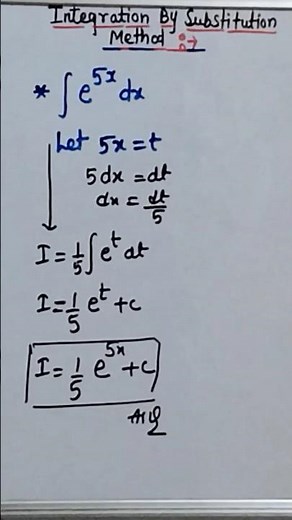 Integration by substitution method