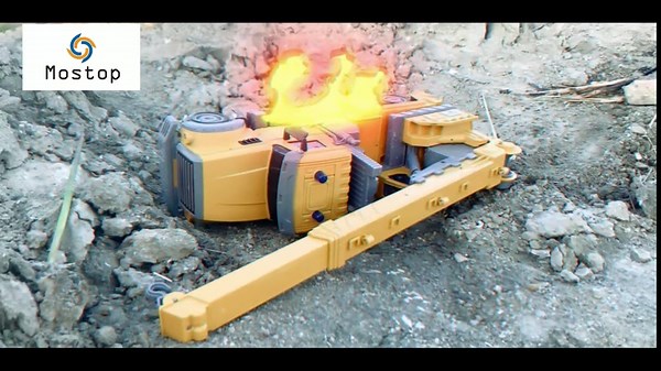 Mostop RC Fire Truck 7 Channel 2.4Ghz Remote Control Fire Engine Truck Toy, 14 inch City Rescue Firetruck Electric Hobby RC Truck Construction Toy with Light and Sounds