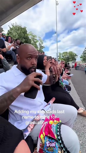 Surprising my stepdad at graduation using his last name🥹#reaction #usa🇺🇸 #dad #fyp #warm