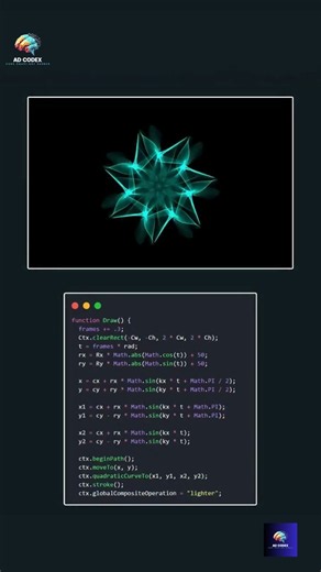 This JS animation is hypnotic 🏵️ #creativecoding #programming #shorts