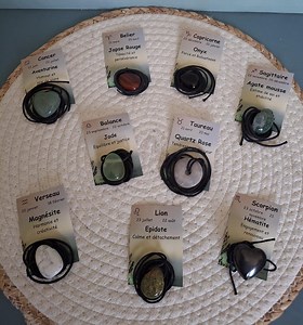 Natural Stone Necklace - Zodiac Sign Necklace - Lithotherapy - Mineral Pendant - Etsy