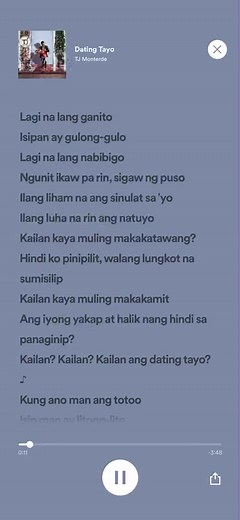 Dating Tayo Lyrics On Screen TJ Monterde - OPM Song