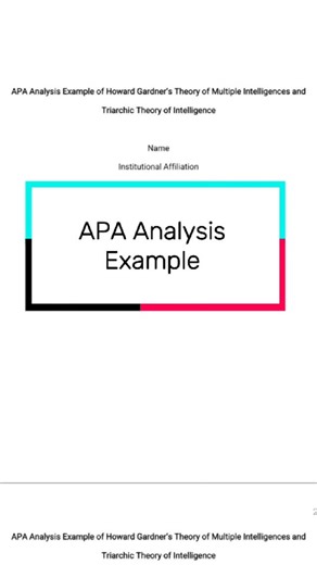 Professional Essay Writing on Instagram: "APA Analysis Example of Howard Gardner’s Theory of Multiple Intelligences and Triarchic Theory of Intelligence #APA, #apaformat, #analysis, #forstudents, #writing"
