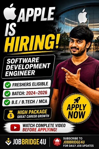 Apple Hiring Freshers 2026 🍎 Software Development Engineer | Apply Now